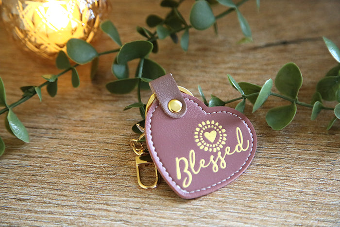 Blessed Sunshine Heart Keychain