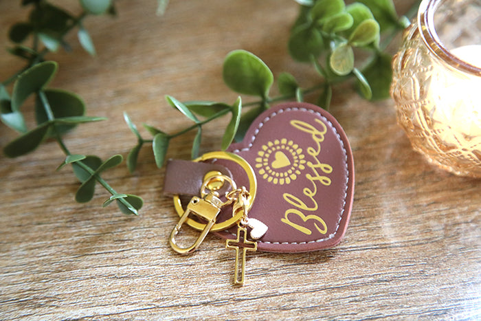 Blessed Sunshine Heart Keychain