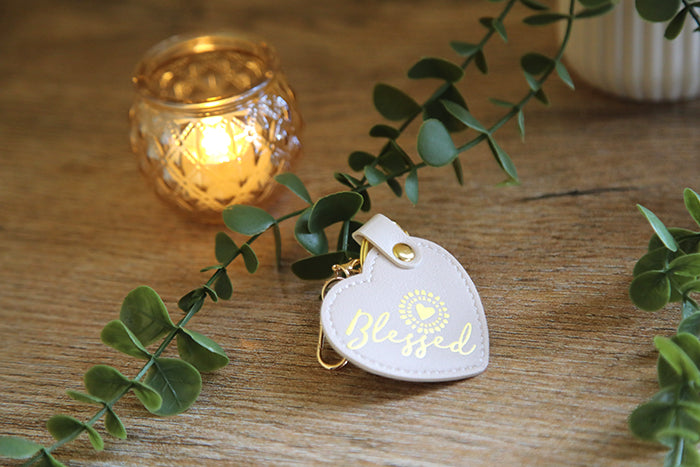 Blessed Sunshine Heart Keychain