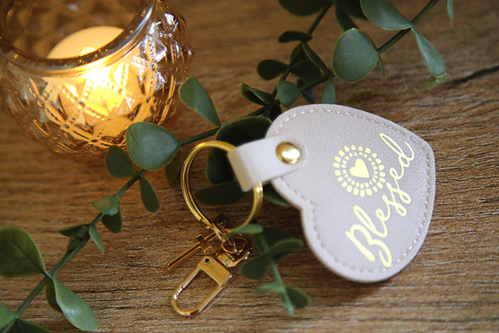 Blessed Sunshine Heart Keychain