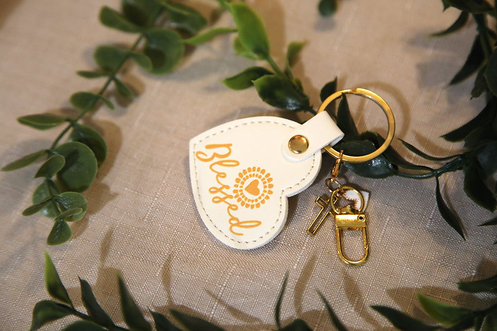Blessed Sunshine Heart Keychain