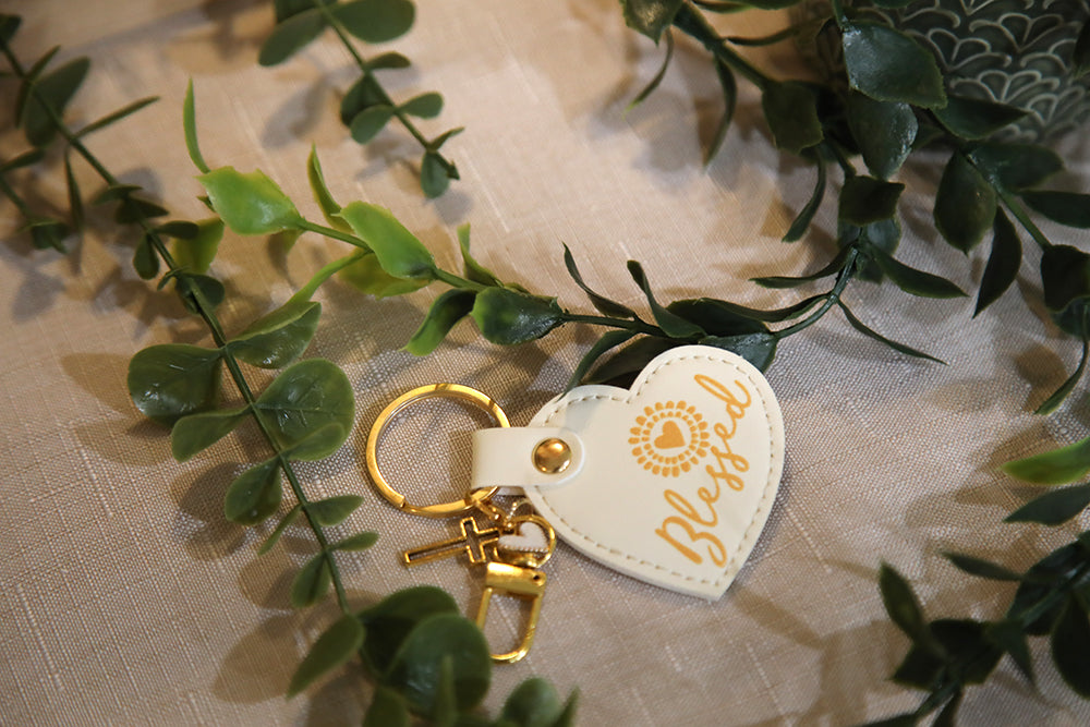 Blessed Sunshine Heart Keychain