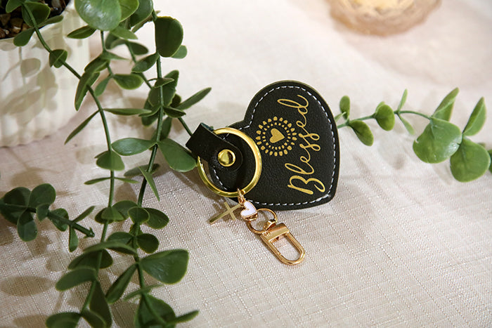 Blessed Sunshine Heart Keychain