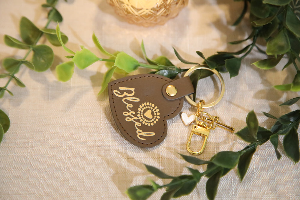 Blessed Sunshine Heart Keychain