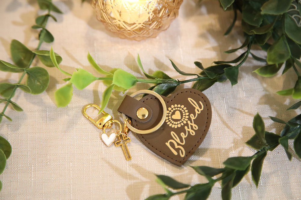 Blessed Sunshine Heart Keychain