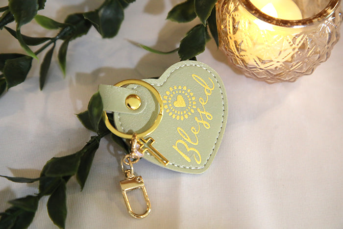 Blessed Sunshine Heart Keychain
