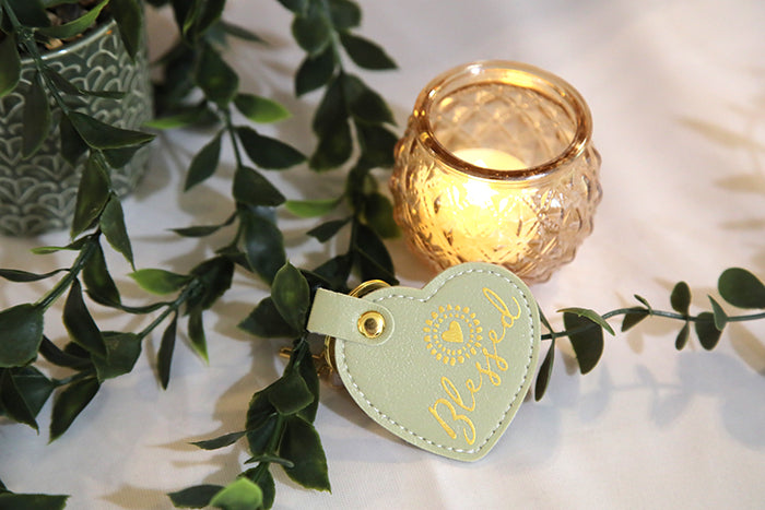 Blessed Sunshine Heart Keychain