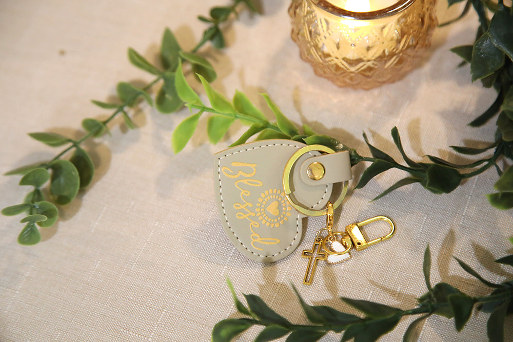 Blessed Sunshine Heart Keychain