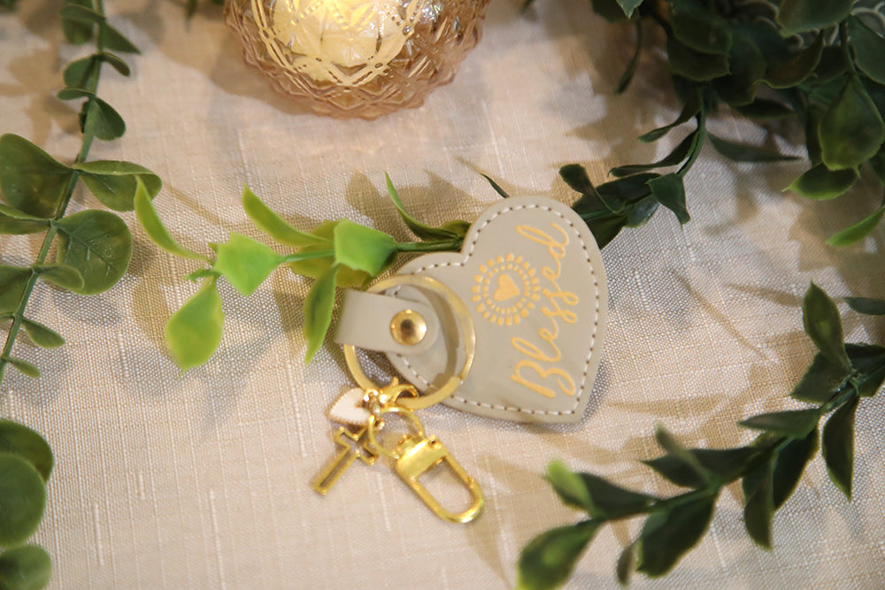 Blessed Sunshine Heart Keychain