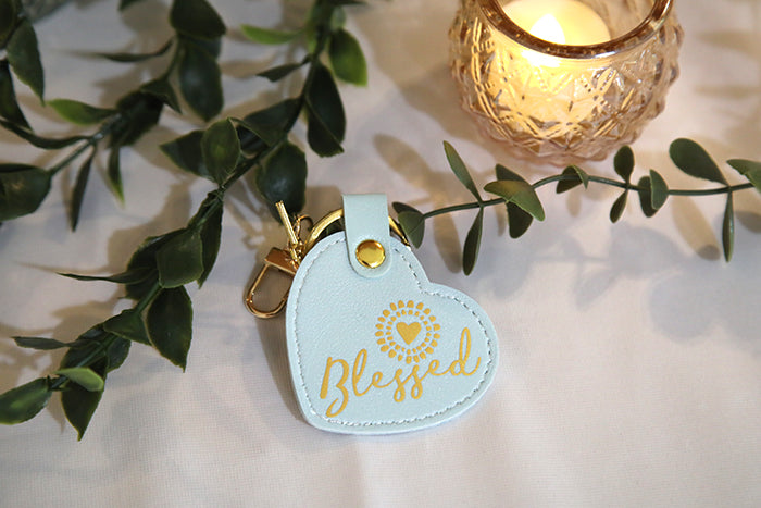 Blessed Sunshine Heart Keychain