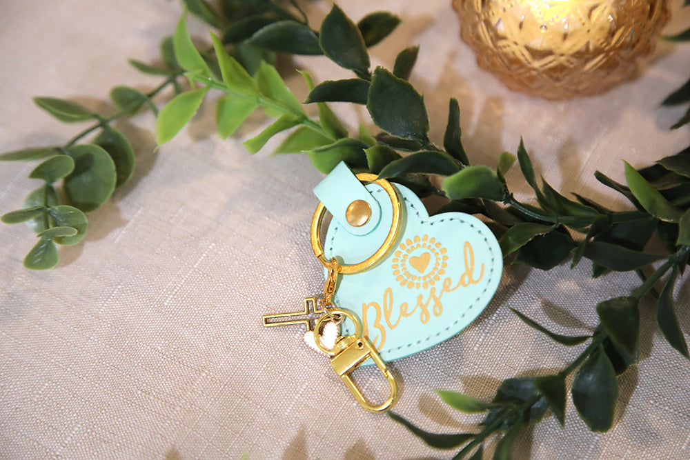 Blessed Sunshine Heart Keychain