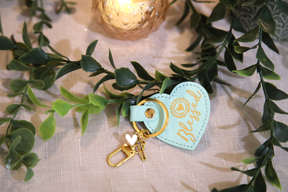 Blessed Sunshine Heart Keychain