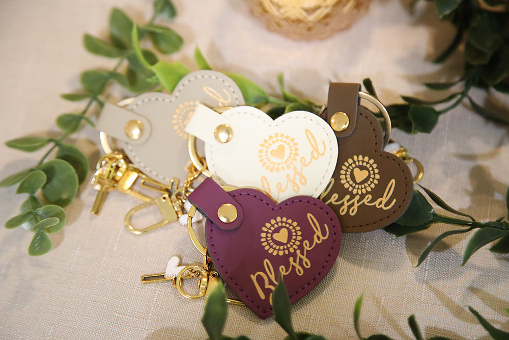 Blessed Sunshine Heart Keychain