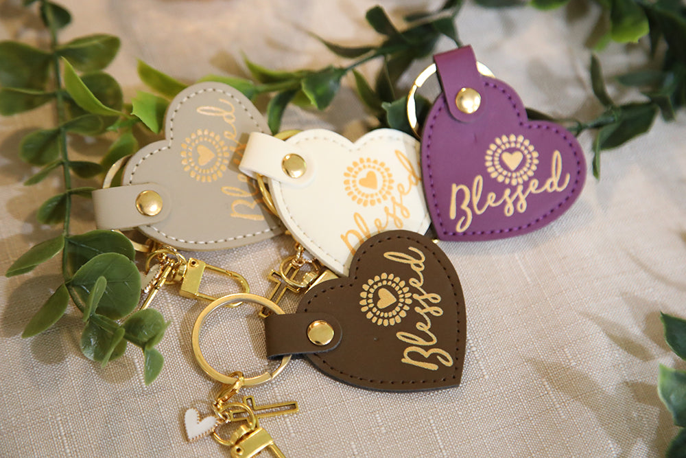 Blessed Sunshine Heart Keychain