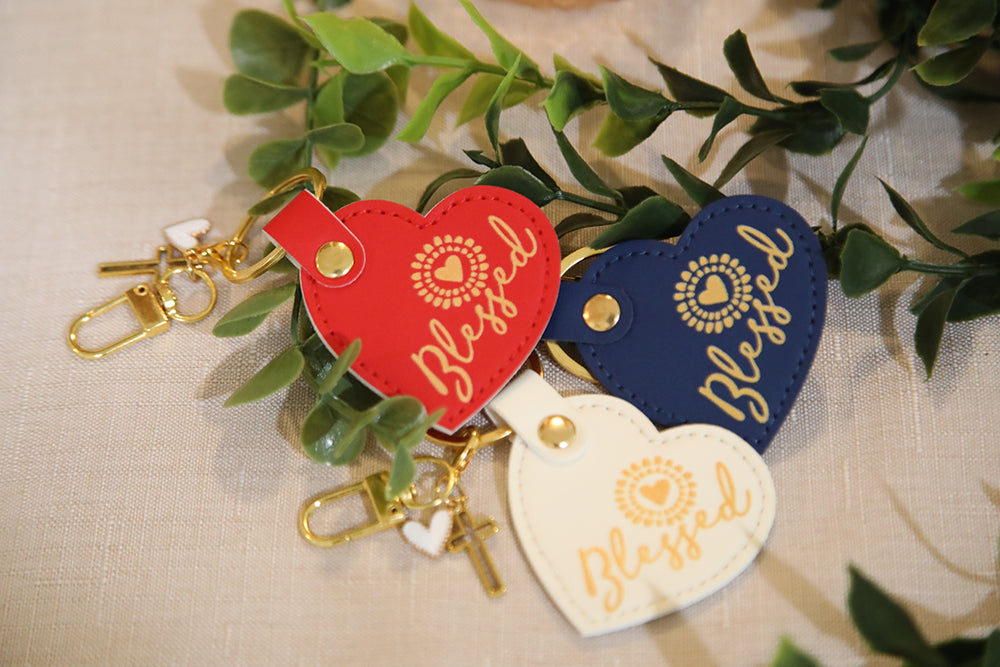 Blessed Sunshine Heart Keychain