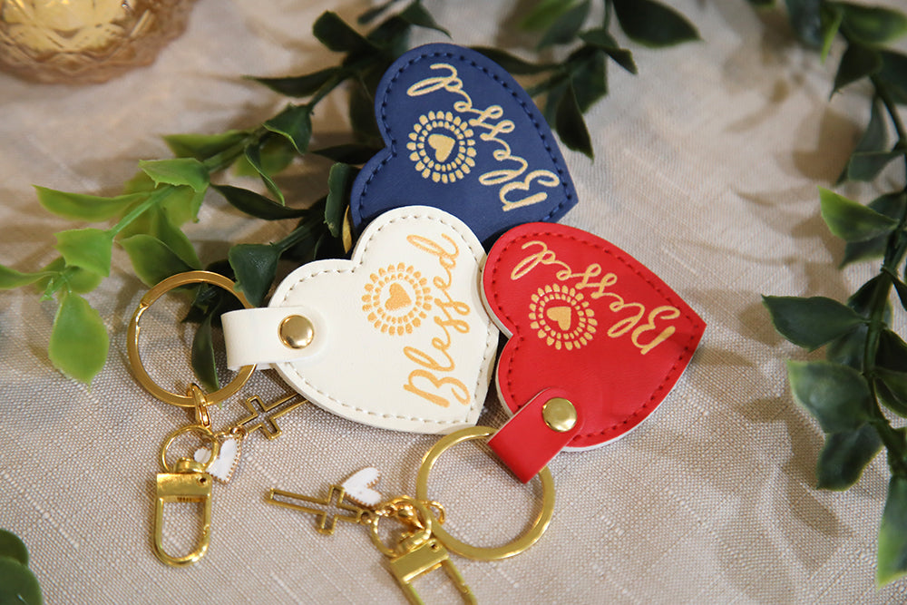 Blessed Sunshine Heart Keychain