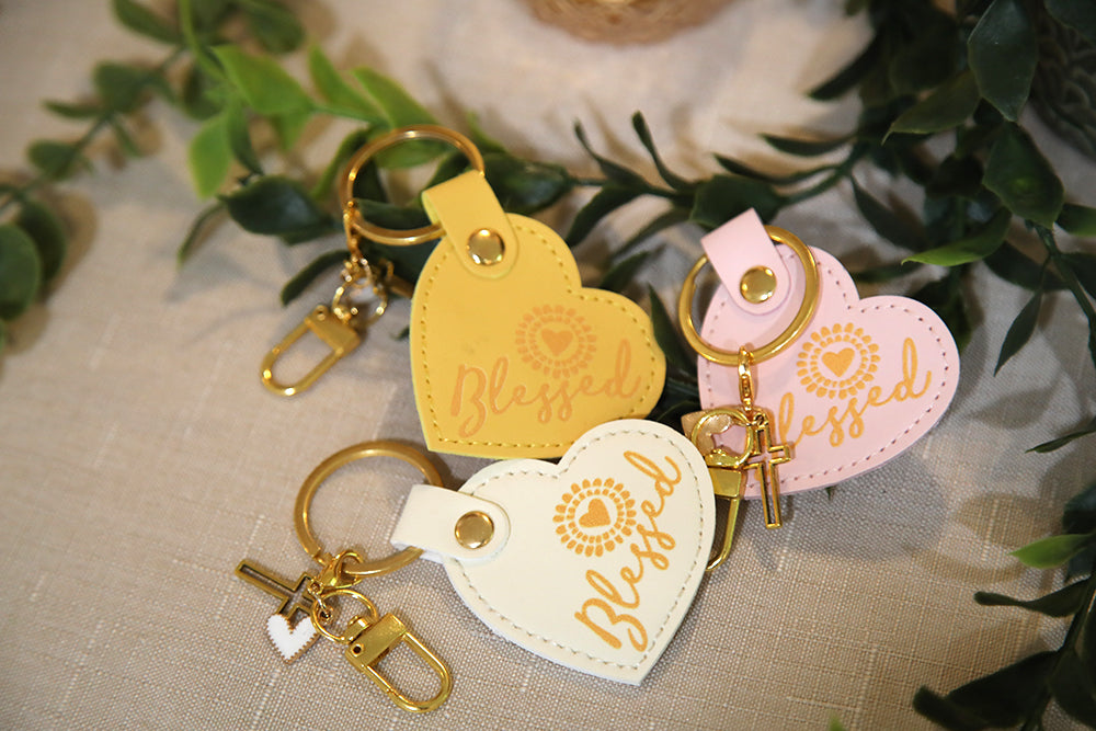 Blessed Sunshine Heart Keychain