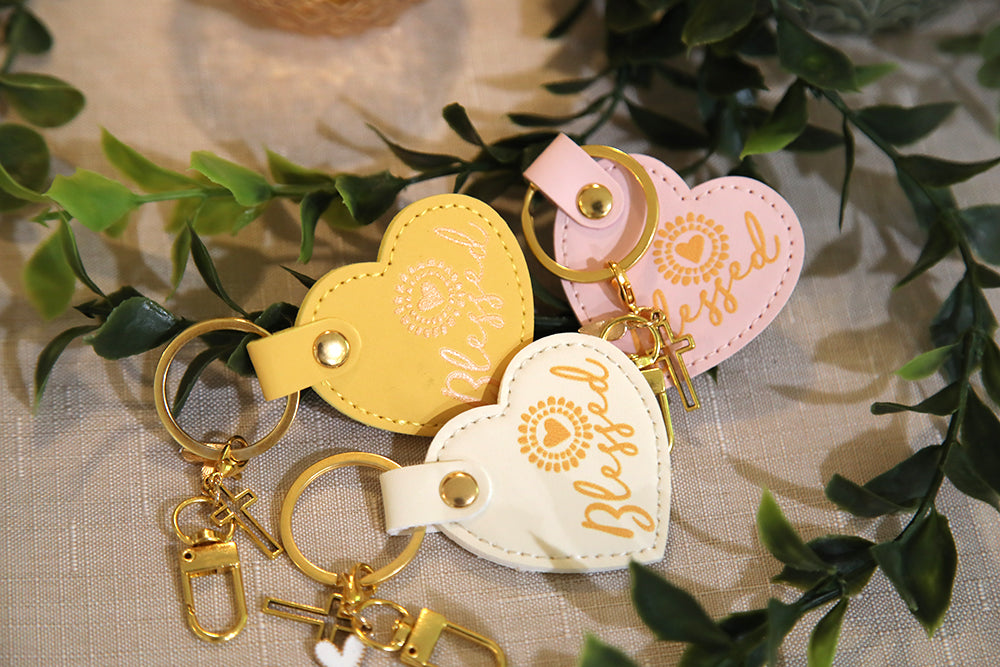 Blessed Sunshine Heart Keychain