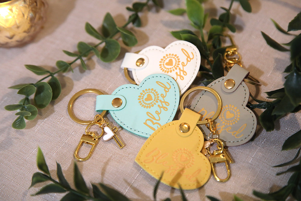 Blessed Sunshine Heart Keychain