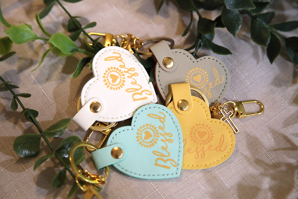 Blessed Sunshine Heart Keychain