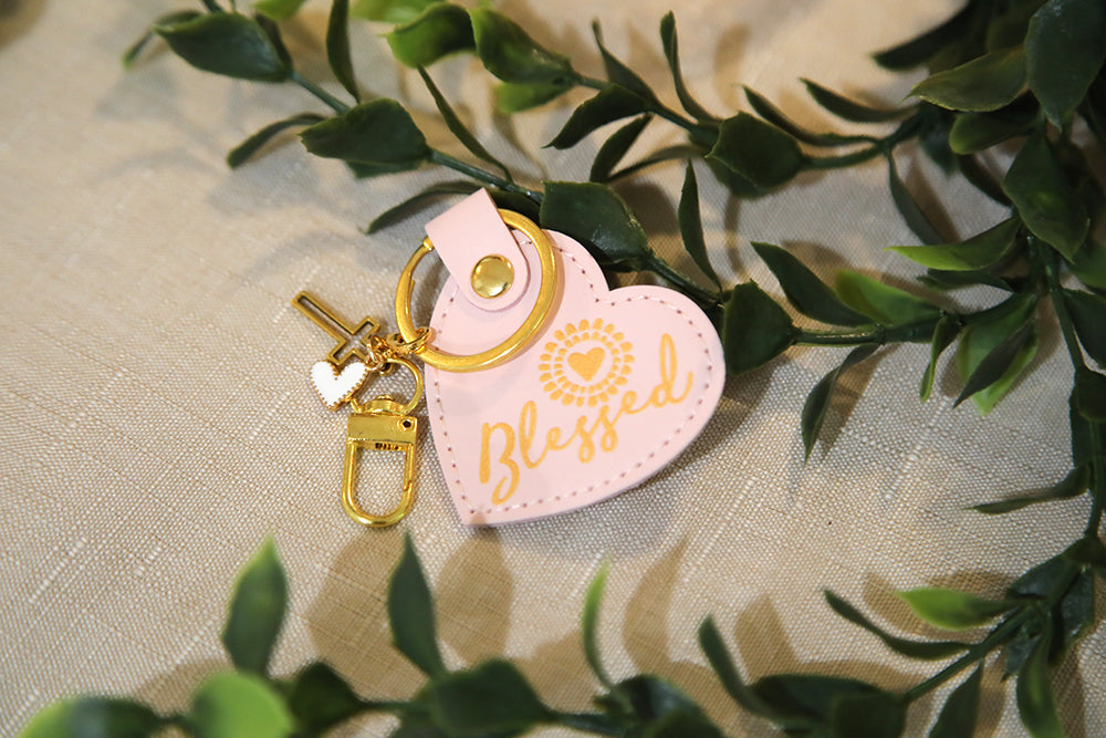 Blessed Sunshine Heart Keychain