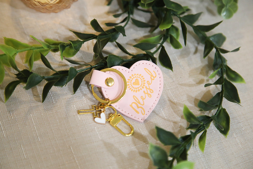 Blessed Sunshine Heart Keychain