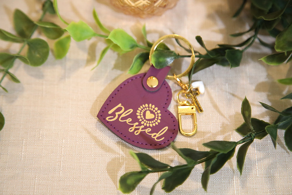 Blessed Sunshine Heart Keychain