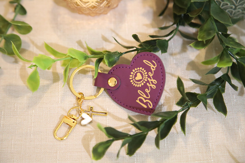 Blessed Sunshine Heart Keychain