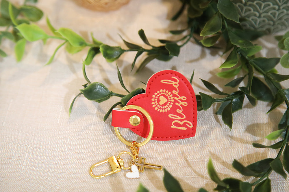 Blessed Sunshine Heart Keychain