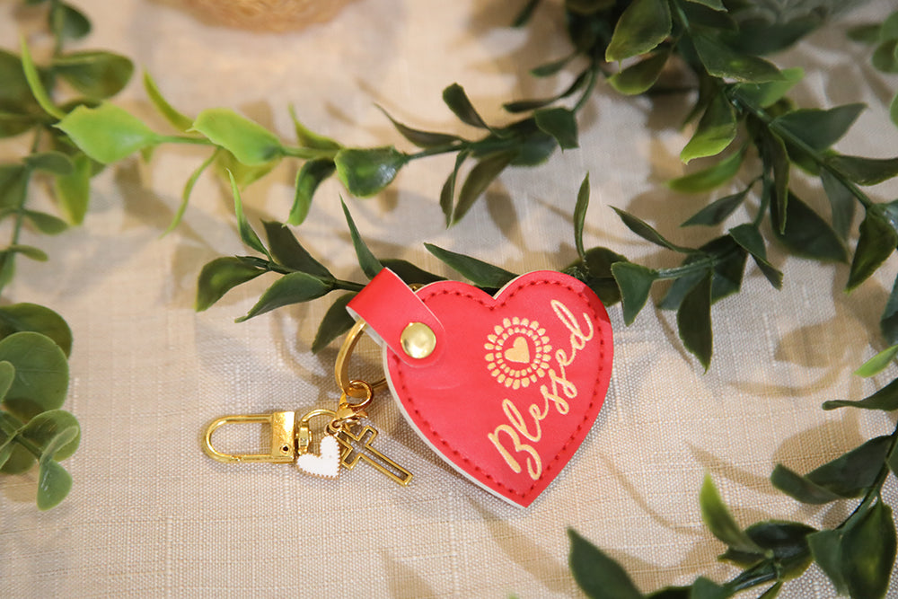 Blessed Sunshine Heart Keychain