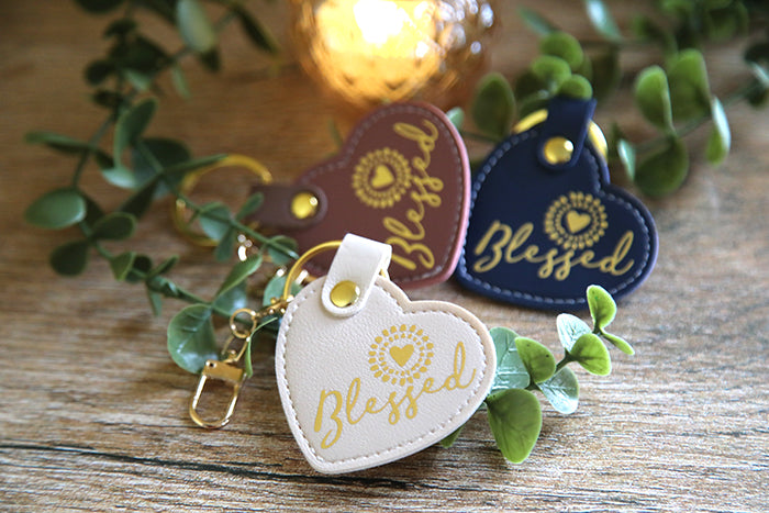 Blessed Sunshine Heart Keychain
