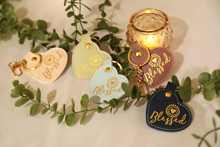 Blessed Sunshine Heart Keychain