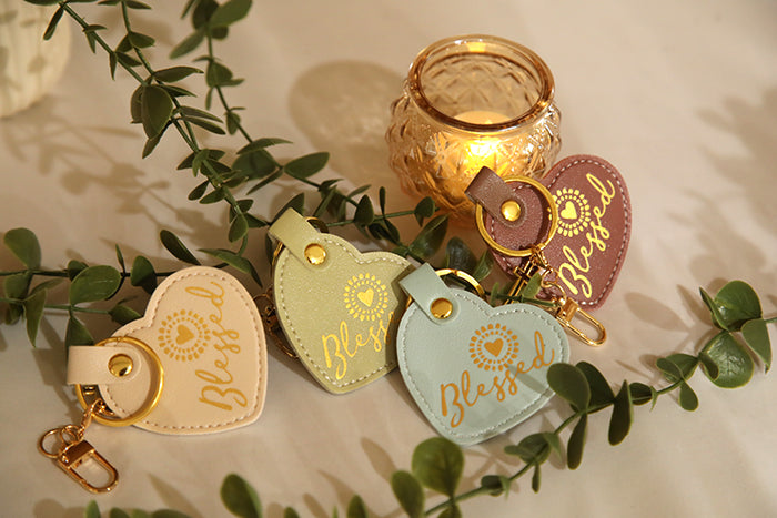Blessed Sunshine Heart Keychain
