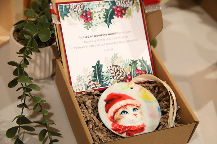 Magical Moments Cat Ceramic Ornament