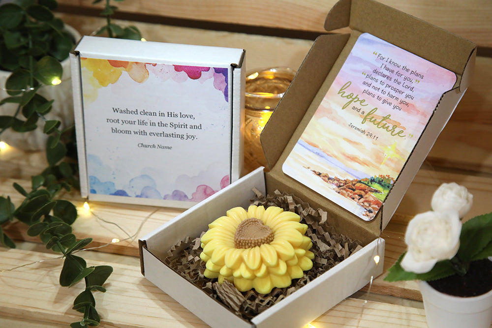 Sunflower Soap Baptism Gift