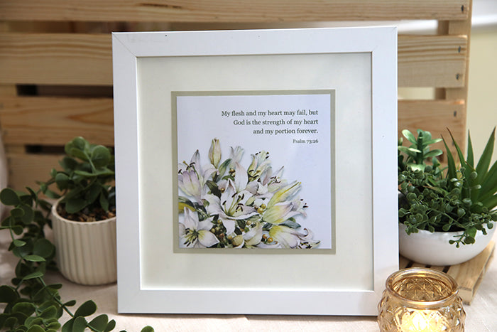 His Comforting Presence: Lily Bouquet Note Card