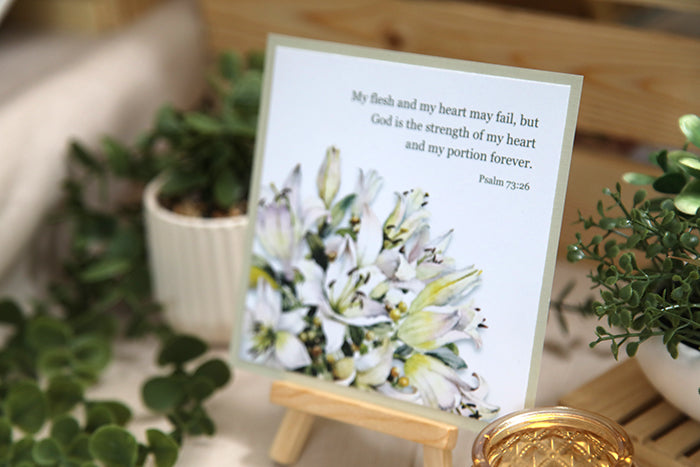 His Comforting Presence: Lily Bouquet Note Card