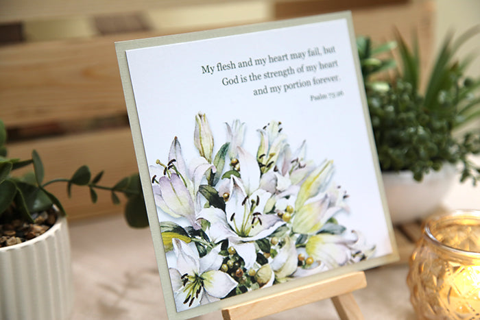 His Comforting Presence: Lily Bouquet Note Card