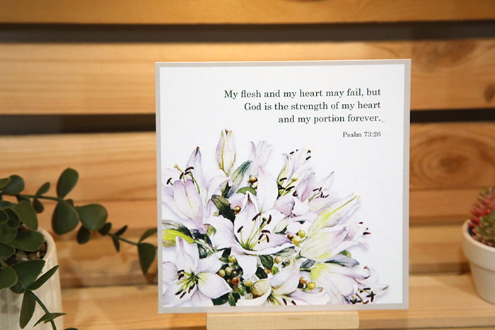 His Comforting Presence: Lily Bouquet Note Card