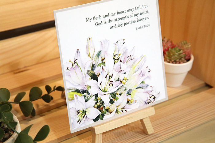 His Comforting Presence: Lily Bouquet Note Card