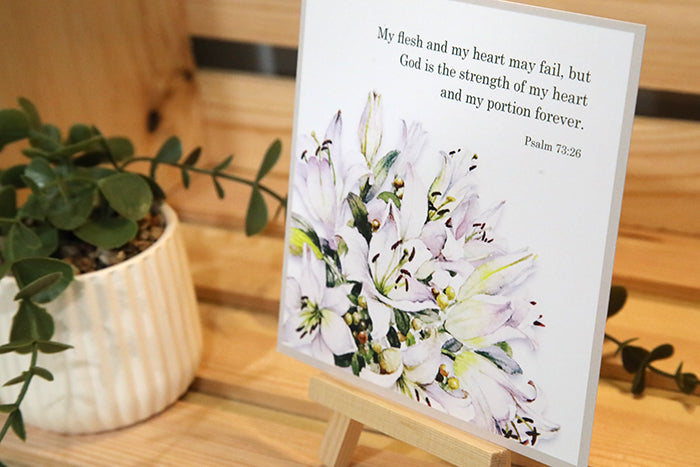 His Comforting Presence: Lily Bouquet Note Card