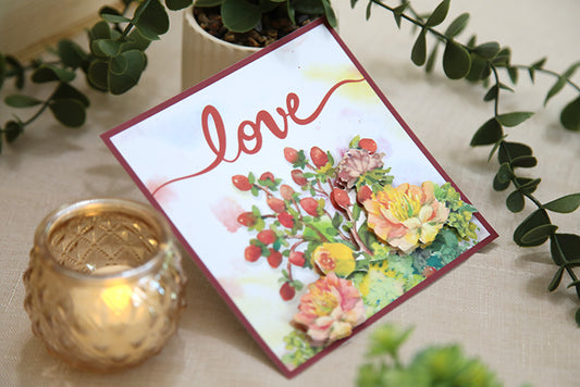 "Love" 3D Handmade Card