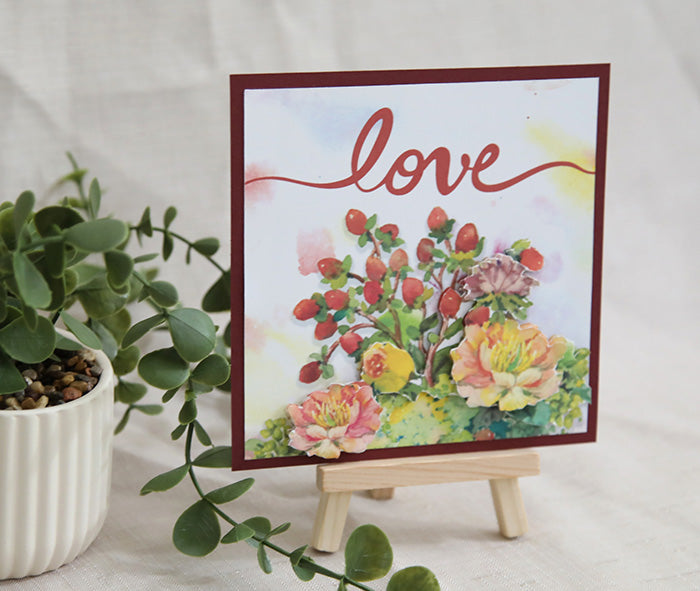 "Love" 3D Handmade Card