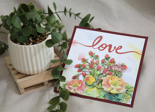 "Love" 3D Handmade Card