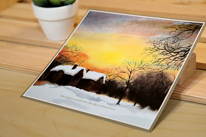 The Dawn of Promise: A Winter Sunrise Notecard