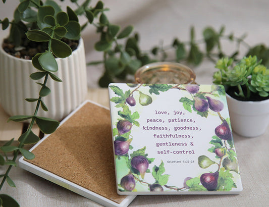 "Fruit of the Spirit" Coaster & Easel Set