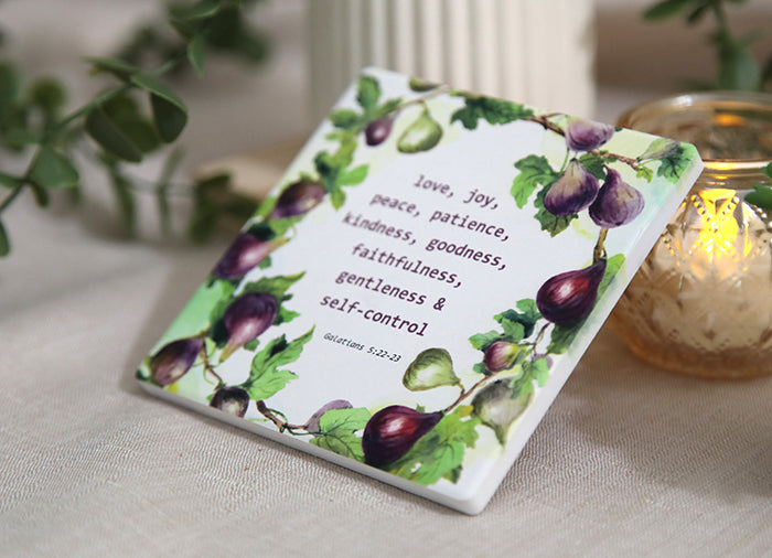 "Fruit of the Spirit" Coaster & Easel Set