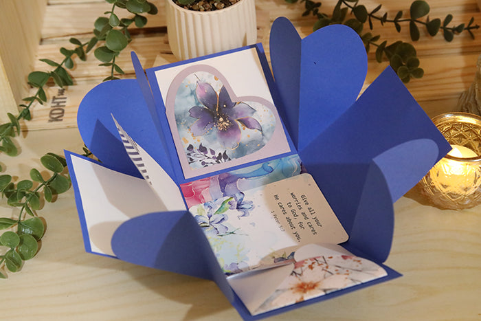 One-of-a-Kind Handcrafted "Memories Bloom" Box (4"x4"x4")