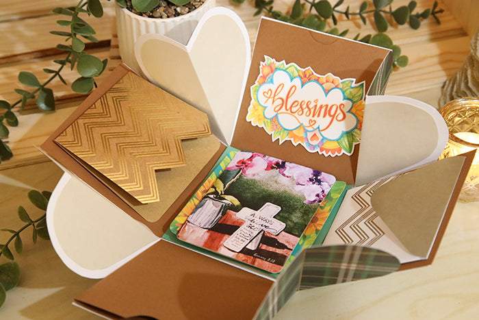 One-of-a-Kind Handcrafted "Memories Bloom" Box (4"x4"x4")