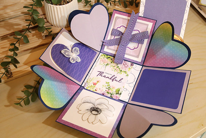 One-of-a-Kind Handcrafted "Memories Bloom" Box (4"x4"x4")